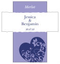 Customized Hearts of Love Rectangle Wine Wedding Label 3.5x3.75
